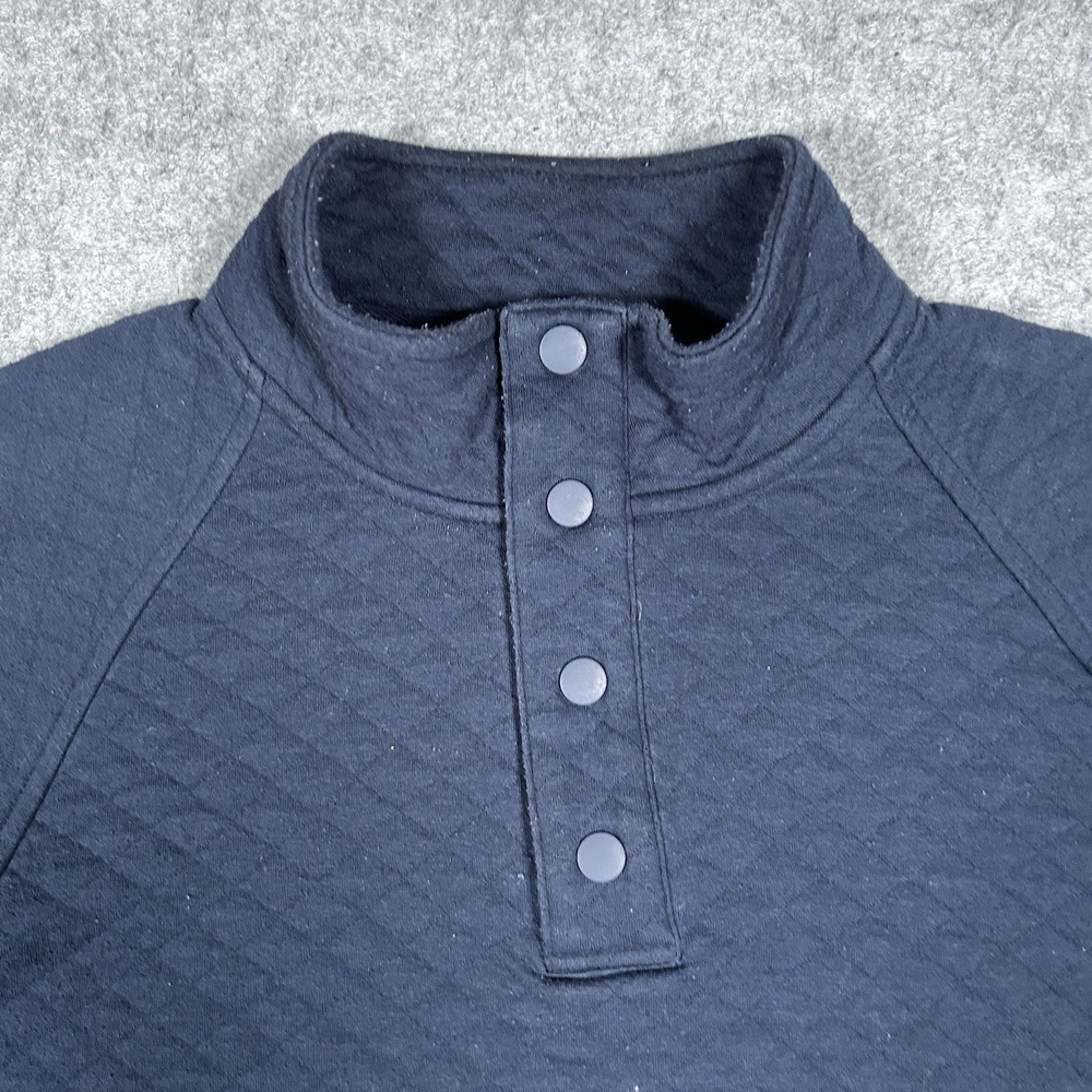 Eddie Bauer Henley Pullover Sweater Men's Size Small Navy Blue Quilted - Picture 9 of 14